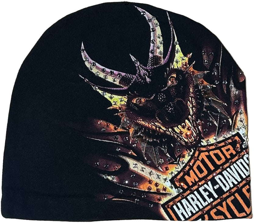 BOSSI 'FLAMING DRAGON' RHINESTONE VINTAGE BEANIE