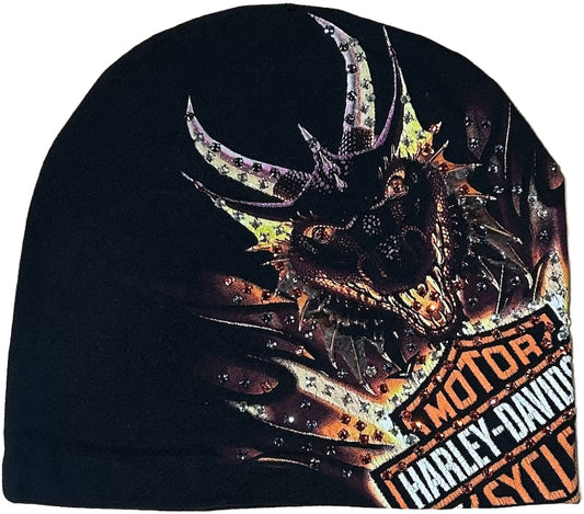 BOSSI 'FLAMING DRAGON' RHINESTONE VINTAGE BEANIE