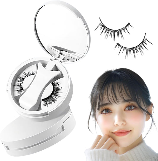 2025 Improved Model: Magnetic eyelashes, One-piece Magnetic False Eyelashes, No Glue Required, Fluffy, No Makeup Feel, Reusable, Suitable for Thin Makeup (02 Gorgeous Eyes)
