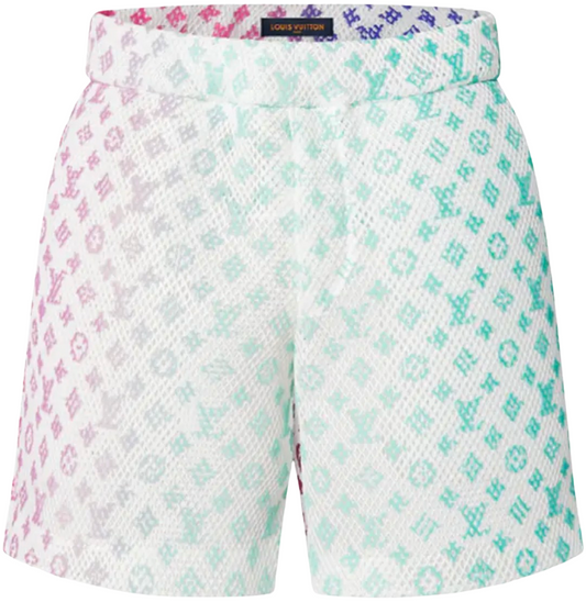 LOUIS VUITTON SS22 "AMEN BREAK" WHITE MESH SHORTS