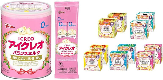 Icreo Balanced Milk 2.8 oz (800 g) (Sample Included) + Kewpie Baby Food, Smackling Box Assortment Set, 5 Types x 2 Each, Powdered Milk, Infants, Infants, Infants, Infants, Infants, Freezable, Starting
