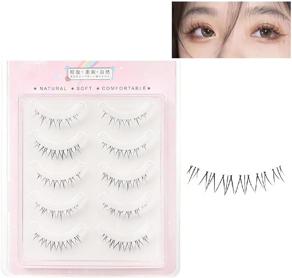 5 Pairs Lower Eyelashes Small Flame Transparent Stem Eyelash Extensions 1:1 Shrink Eye Makeup Tools Beauty