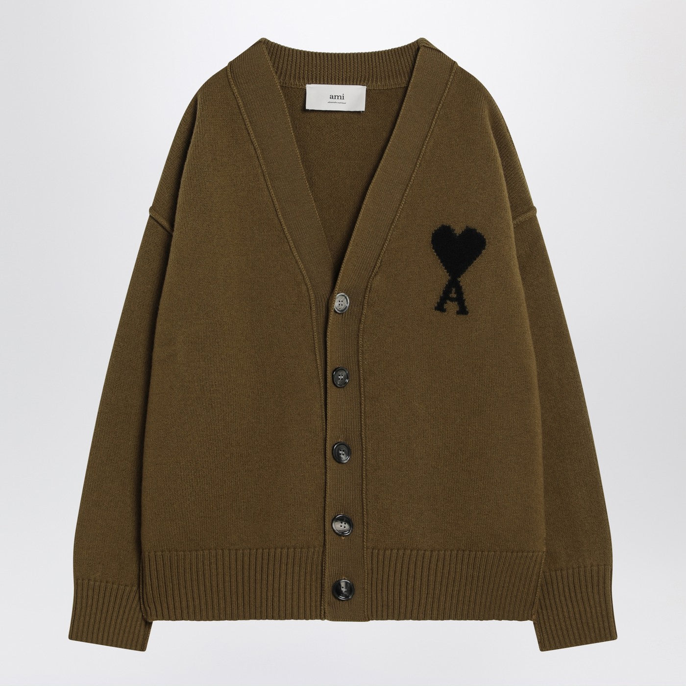 Ami Paris Ami De Coeur Bronze Cardigan - Image 1