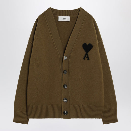 Ami Paris Ami De Coeur Bronze Cardigan - Image 1