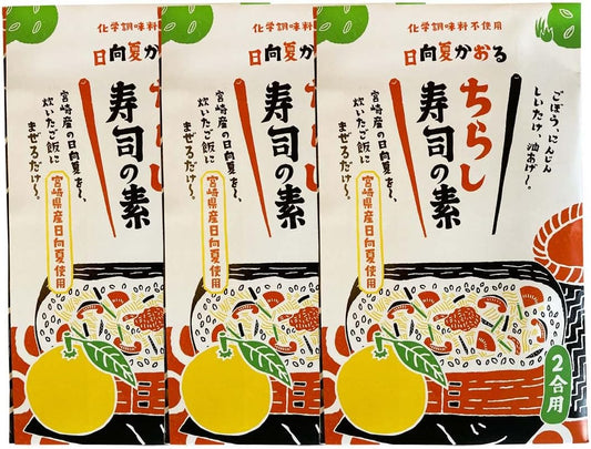 [Miyazaki Godo Foods] Mixed Rice Hinata Summer Kaoru Chirashi Sushi Ingredients, 2 Combinations, 6.3 oz (180 g) x 3 Bags