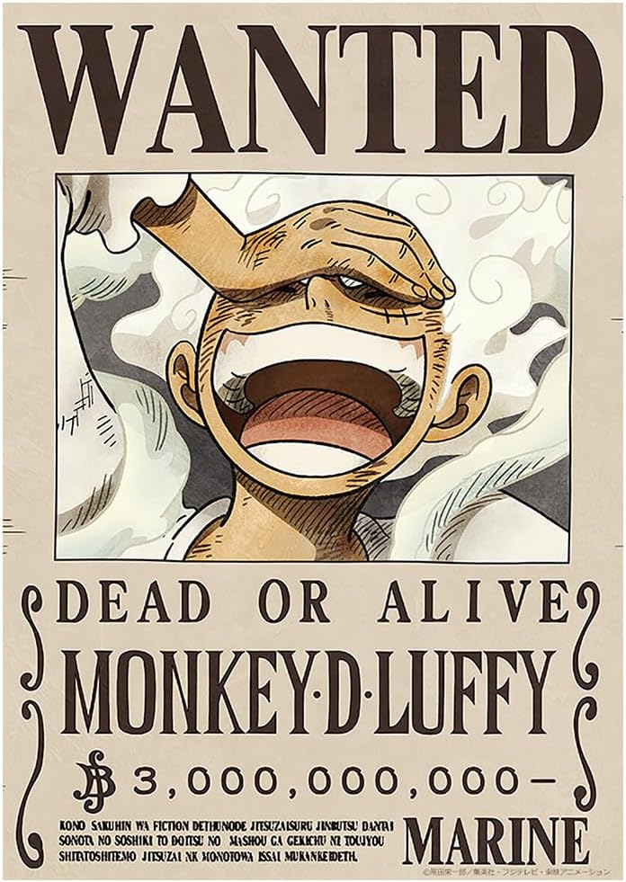 ONE PIECE One Piece Official Wall Sticker Made in Japan 16.5 x 11.7 inches (42 x 29.7 cm) (op-441: Luffy 3 Billion)