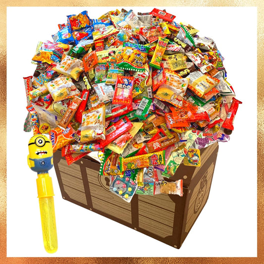 Assorted Dagashi Candy Set of 55 Assorted Candy + Bonus Toys Included for Birthdays, Events, Parties, and Kids Decoration, Fun Candy Set, Box [Dagashiya Duck Shop Exclusive]