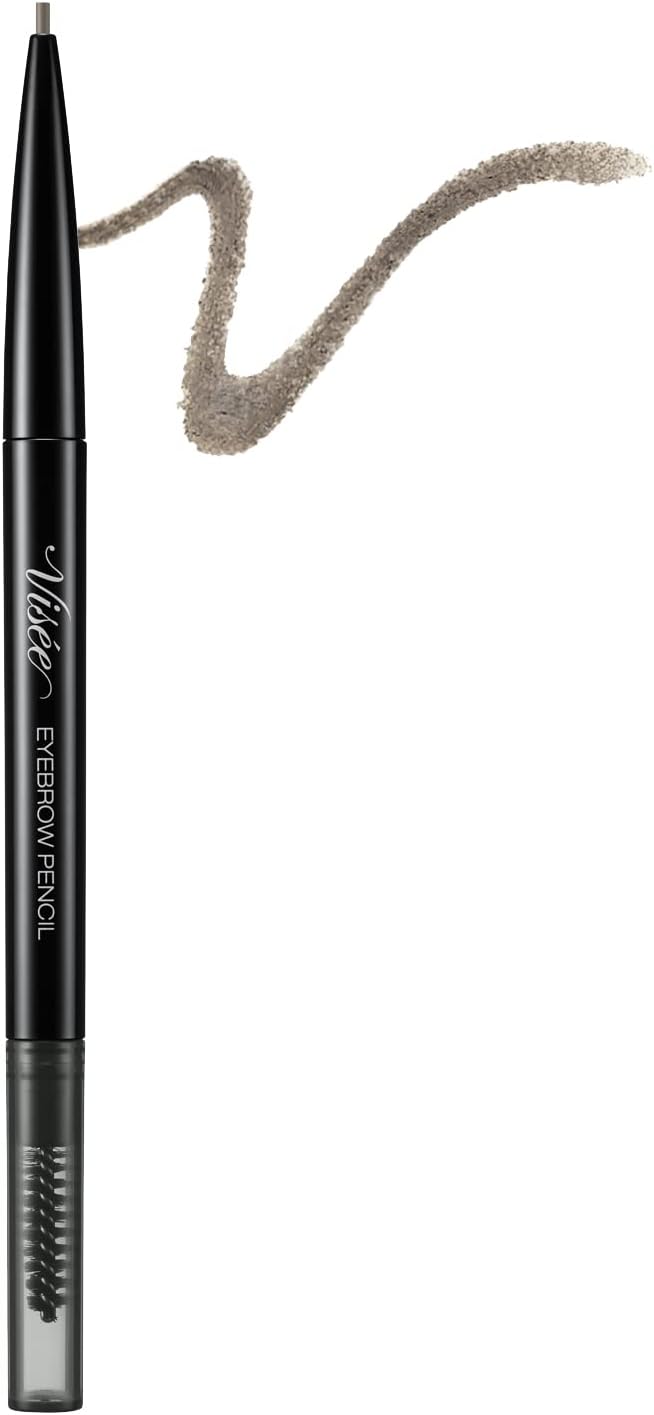 Visee Riche BR304 Eyebrow Pencil S, Unscented, Ash Brown, 0.002 oz (0.06 g), Qty: 1