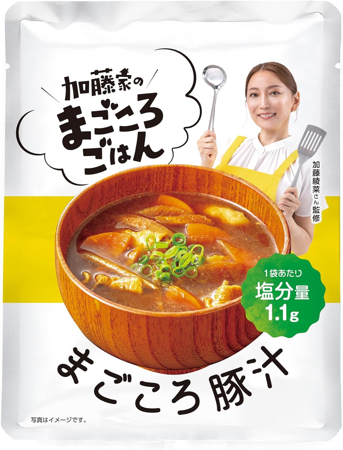 Katoya Magokoro Rice, Magokoro Pork Soup, 5.3 oz (150 g) x 2 Bags, Salt Content 0.04 oz (1.1 g), Pork Soup, Miso Soup, Retro, Vegetables, Instant, Senior