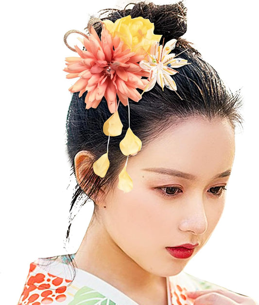 OTAKUMARKET Yukata Hair Ornament, Coming-of-Age Ceremony, Flowers, Shichi-Go-San Hakama, Kimono, Hair Decoration, Kimono, Kimono, Kimono, Kimono, Hair Decoration, Kimono, Kimono, Hair Accessory, 8