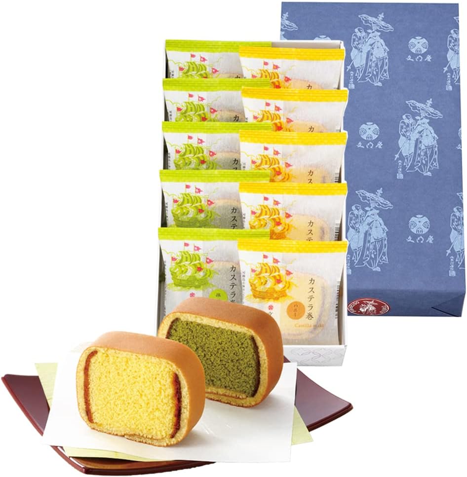 Bunmeido Castella Rolls, Pack of 10, Individually Wrapped, Japanese Sweets, Assorted, Gift, Candy, Popular, Souvenir, Iron, Carrying Bag Included, Sweets, Bakery, Retirement, Return, Thank You, Mother's Day