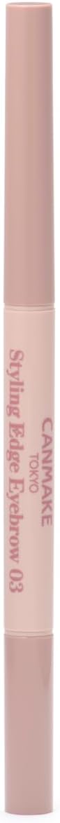 Canmake Styling Edge Eyebrow 03 Rosy Brown Eyebrow Pencil, Thin Lead, Brush Included