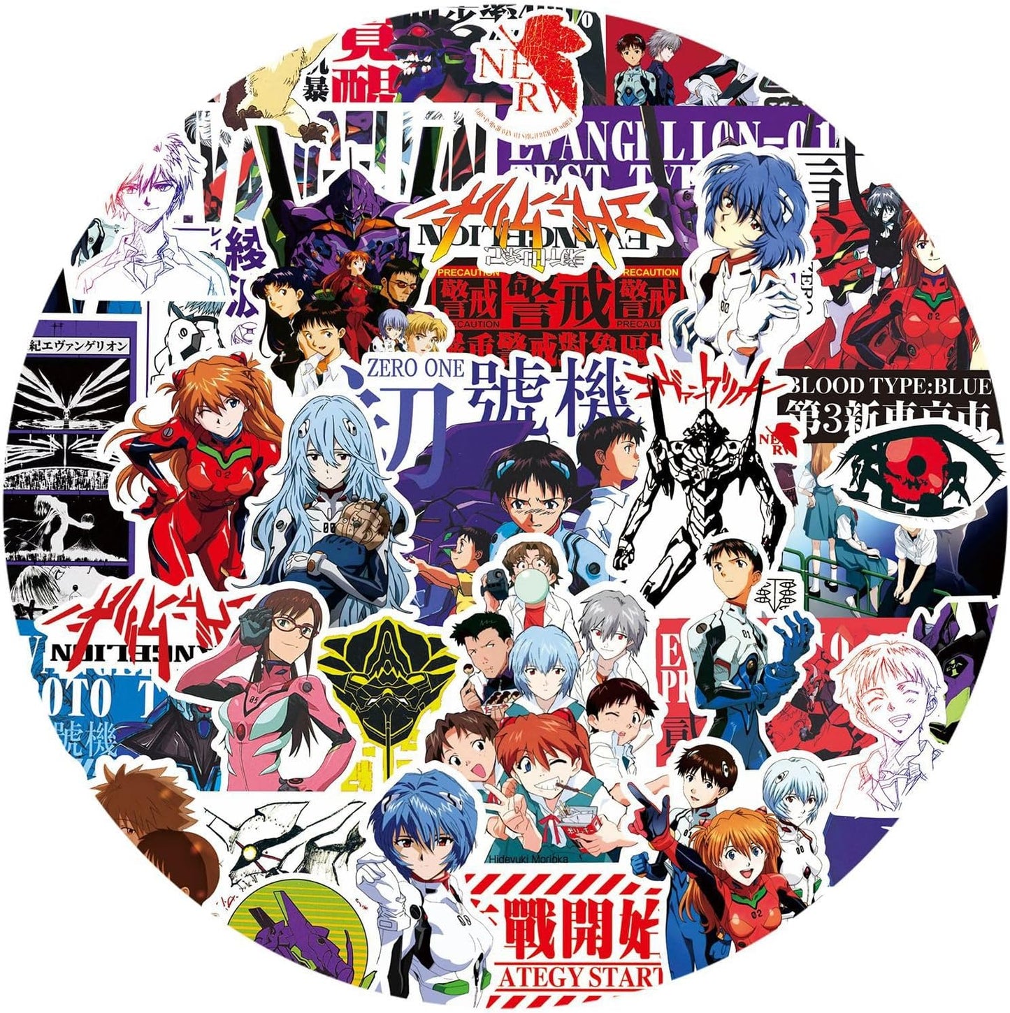 Shin Evangelion Neon Genesis Evangelion Anchor Shinji Ayanami Asuka Sticker Collection Sticker Set Anime Cartoon Stickers Cute Notebook Stickers Children's Stickers Waterproof PVC Sticker Character