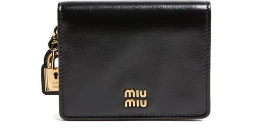 MIU MIU Leather coin purse with padlock details - Image 1