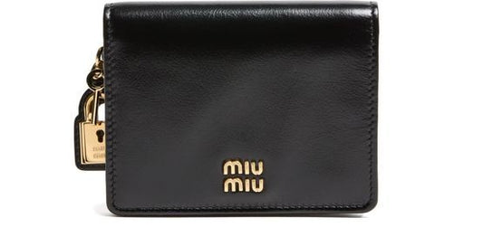 MIU MIU Leather coin purse with padlock details - Image 1