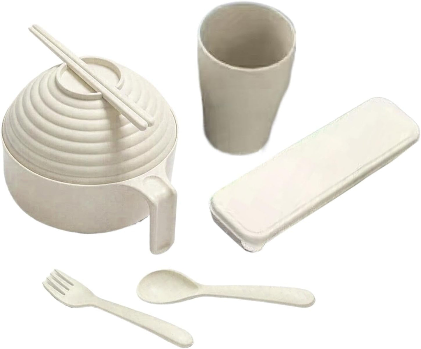 Ramen Cooker Bowl Set, Instant Ramen Bowl Set - Ramen Bowl Set Noodle Instant Cooker Bowl Set, Ramen Noodle Microwave Bowl Set with Chopsticks Spoon for Ramen, Pho, Udon, Soba, Noodles