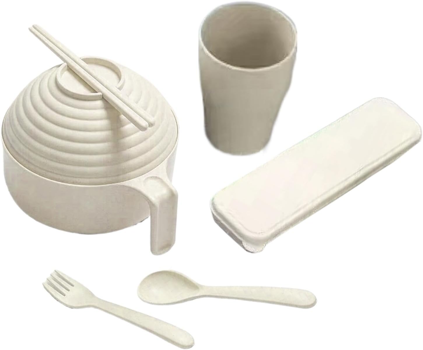 Ramen Cooker Bowl Set, Instant Ramen Bowl Set - Ramen Bowl Set Noodle Instant Cooker Bowl Set, Ramen Noodle Microwave Bowl Set with Chopsticks Spoon for Ramen, Pho, Udon, Soba, Noodles