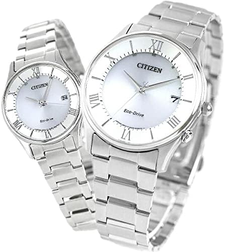 Citizen AS1060-54A ES000-79A Couple Wristwatch, Eco-Drive, Radio Wave, Solar, Couples