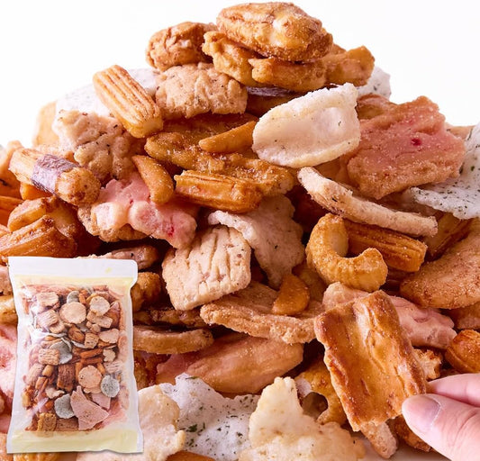 Natural Lifestyle Unsorted Mix (14.2 oz (415 g), Omelette, Shrimp, Sake, Rice Sweets, Unsorted Product, Large Capacity, With Zipper, Comparable Food For Commercial Use