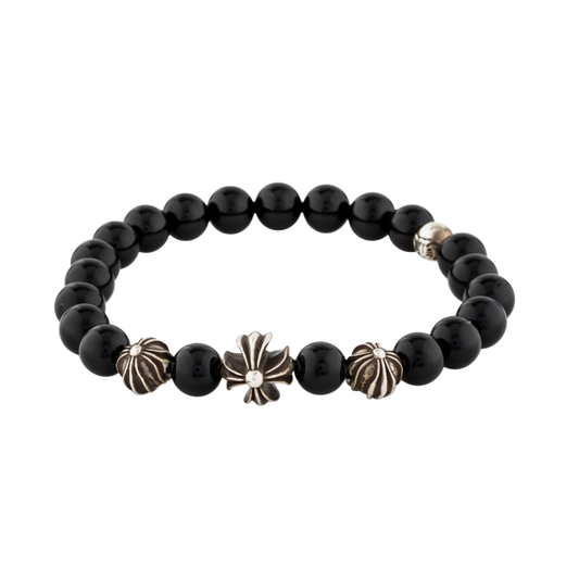 CHROME HEARTS 'ONYX' BLACK BEADED BRACELET