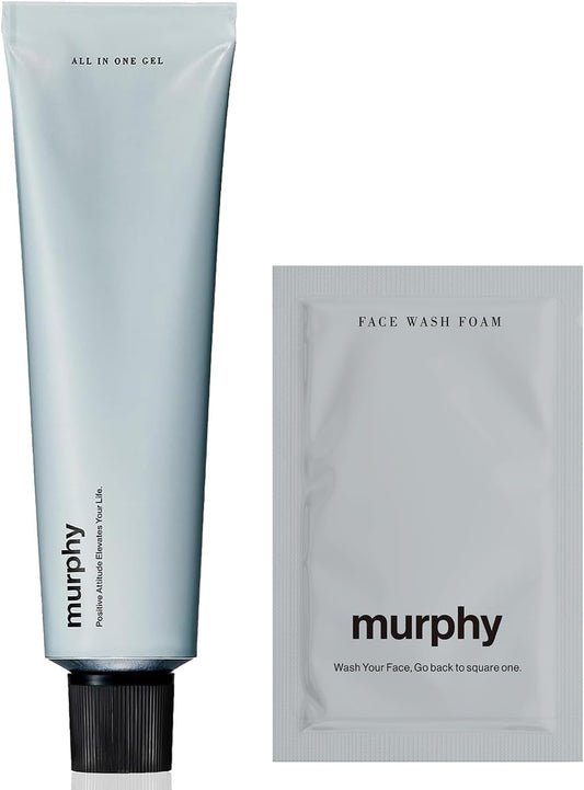 murphy Murphy | All in One Gel (Includes Gel Facial Sample), Men's Lotion, Serum, Milky Lotion, Cream, After Shave Lotion, Stains, Wrinkles, Acne, Sensitive Skin, Moisturizing, No Additives, Quasi
