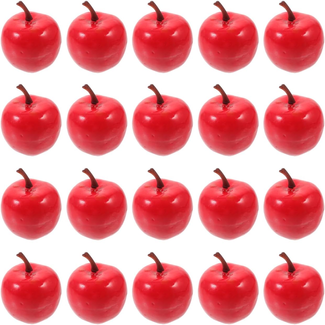 DOITOOL 20pcs Artificial Fruit Model Miniature Real Fruit Model Red Apple Desktop Decoration Market Display Educational Props