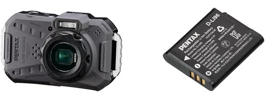 Pentax WG-1000 Gray [Battery Set] 2153 Professional Waterproof Digital Camera, Waterproof 33.9 ft (15 m) Waterproof (1 Hour Continuously), 6.6 ft (2 m), Shock Resistant, Dustproof