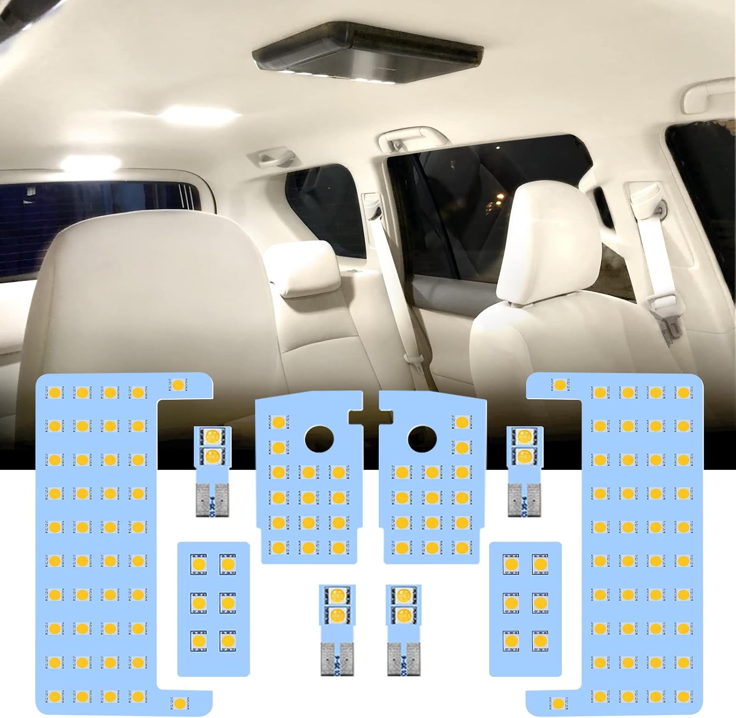 Prado 150 Series LED Room Lamp, Toyota Land Cruiser Prado 150 GDJ GRJ TRJ Early, Mid and Late TX Grade Indoor Light, 4500K Genuine Color Temperature, Sunlight, Dedicated Design, Custom Parts, 150