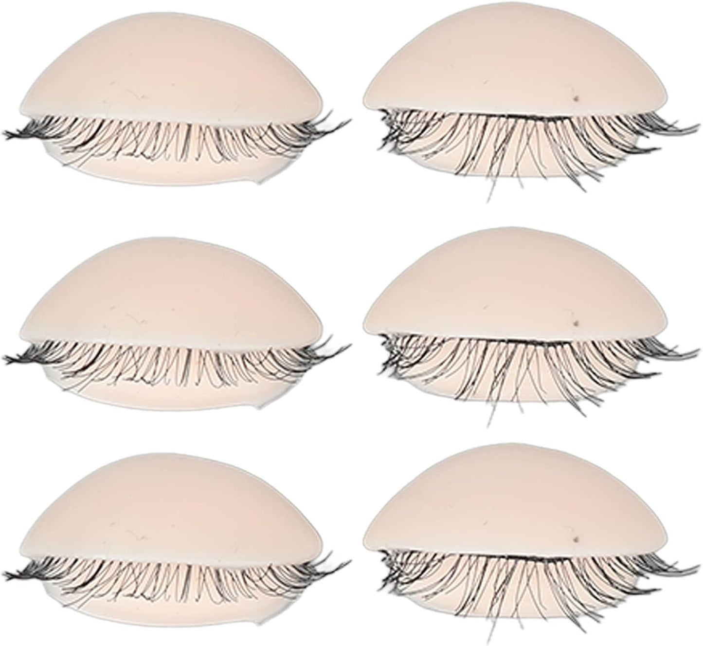 3 Pairs Replacement Eyelids for Silicone Mannequin Head Training Practice Eyelash Extension Pink