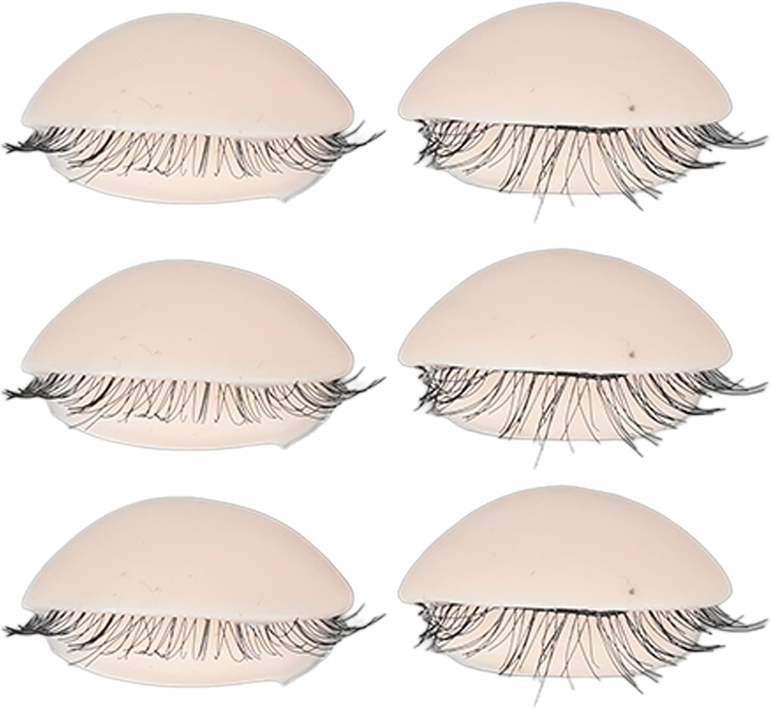 3 Pairs Replacement Eyelids for Silicone Mannequin Head Training Practice Eyelash Extension Pink