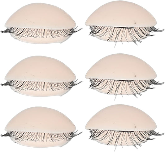 3 Pairs Replacement Eyelids for Silicone Mannequin Head Training Practice Eyelash Extension Pink