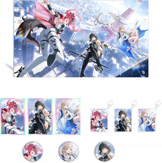Narasho Collaboration Tokyo Tower Lupa Cartesia Goods Set Lucky Bag Dropping Woman Keychain Acrylic Figurine Colored Paper Tin Badge Decoration Anime Popular Character Cute Moe Fashionable Lightweight