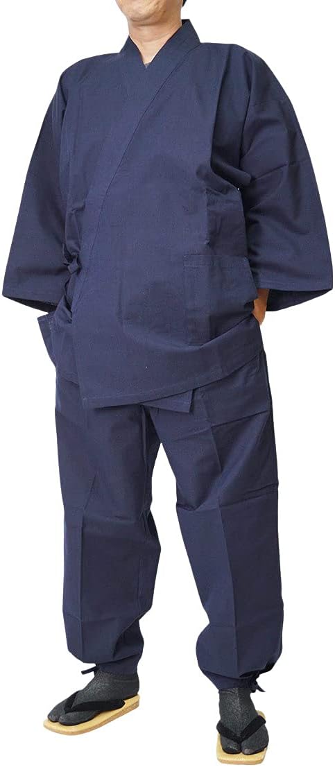 [Samui and Japanese Specialty Store, Craftsmanship Himeka] Men’s Samue Clothes, Made in Japan, Kurume Kasuri-ori Fabric, 100% Cotton, M/L/LL