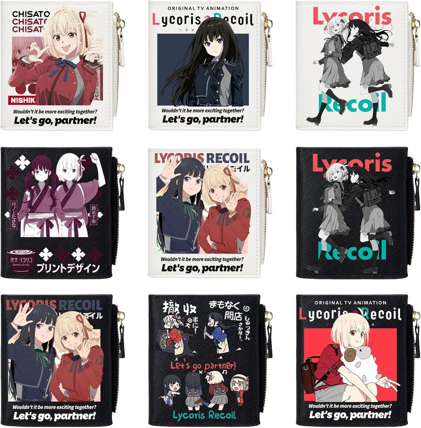 Licorice Recoil Goods Wallet, Bill Compartment, PU Leather, Cute, Card Holder, Card Holder, Anime, Anime Goods, Game Goods, Game, Portable, Convenient, Lightweight, Mole Goods, Large