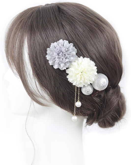 NANA Handmade Hair Ornament, Ping Pong Mu, Japanese Ball, Cute, Coming of Age Ceremony, Shichi-Go-San Fireworks Festival, Yukata, Graduation Ceremony, School Entrance Ceremony, Summer Festival