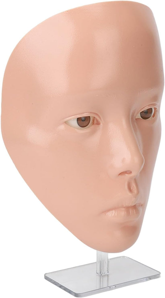 Reusable Realistic 5D Full Face Silicone Makeup Mannequin with Stand (Pink Skin)
