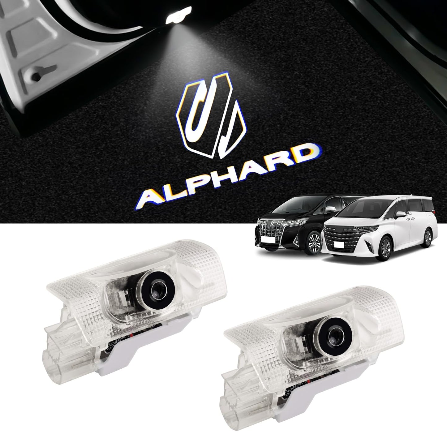 Toyota Alphard 40 Series 30 Series Courtesy Lamp LED Courtesy Light with Laser Logo Alphard AAHH4#/AGH4# Door Welcome Light Dedicated Design Genuine Replacement High Brightness Custom Parts