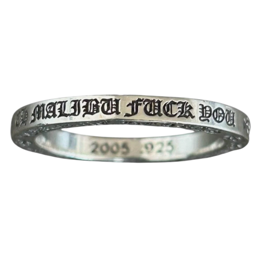 CHROME HEARTS 'MALIBU SPACER' SILVER RING