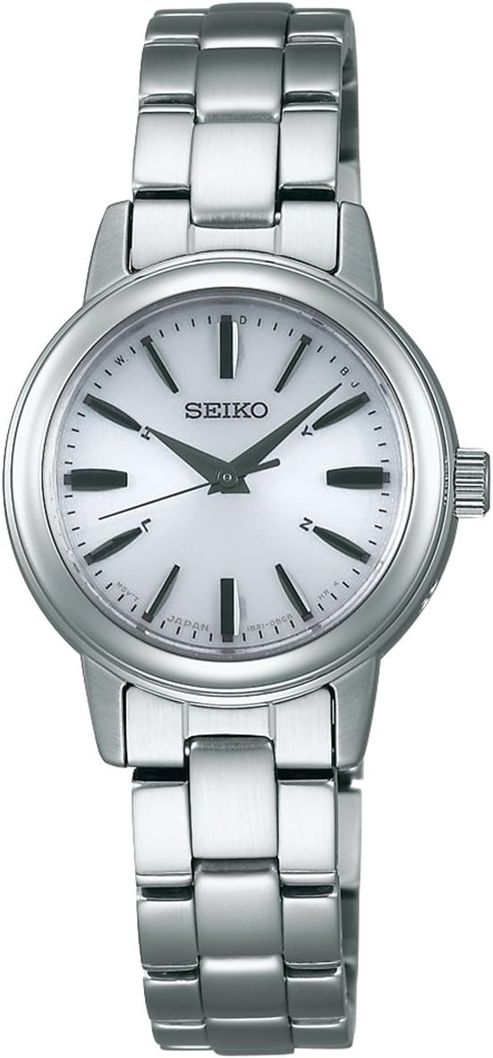 Seiko Selection Women's Watch, Solar Radio Watch, silver/white, Bracelet Type