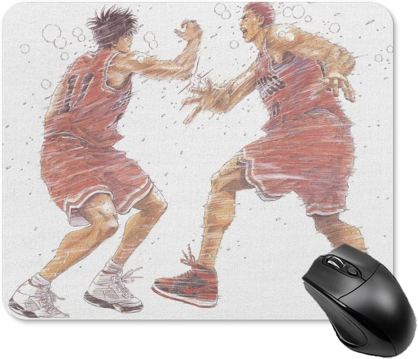 Slam Dunk Mouse Pad Gaming Mouse Pad Cartoon Desktop Supplies Mouse Pad Gaming Rubber Waterproof Clean Easy for Office Home Gaming (Black) 18*22cm/20*25cm/25*30cm