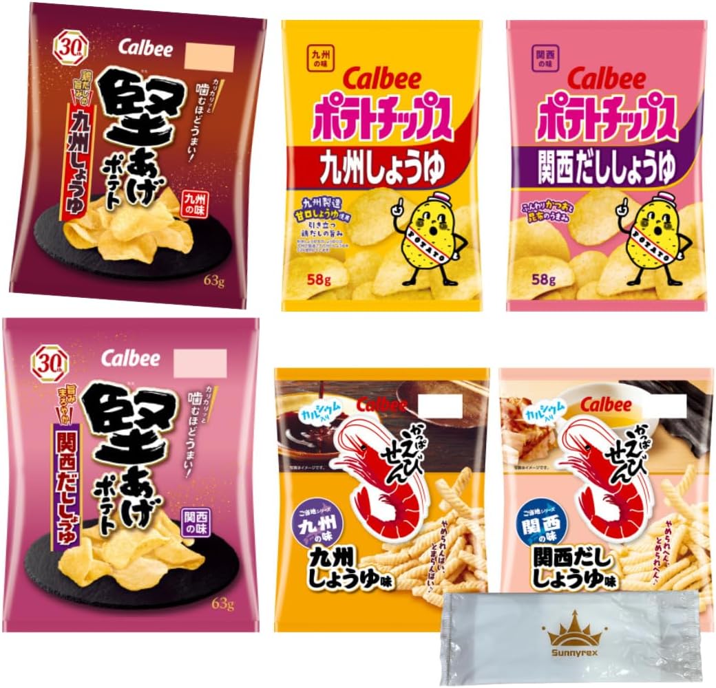 Calbee Potato Chips, Kyushu Soy Sauce Flavor, Hardened Potatoes, Commercial Use, Kansai Dashi, Small Bag
