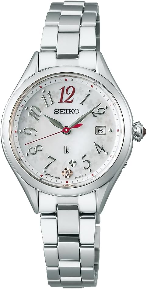 Seiko Grow 2025 SS Main Series Women's Titanium Solar Radio, Case: Silver / Dial: White, Bracelet Type
