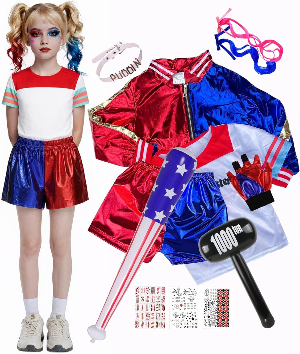 [JMOCD] ハーレイクイン コスプレ衣装 ハロウィン コスプレ 仮装 joker costume 演出服 祭り仮装 コスチューム 学園祭 演出服 舞台剧 アニメ 人気キャラ