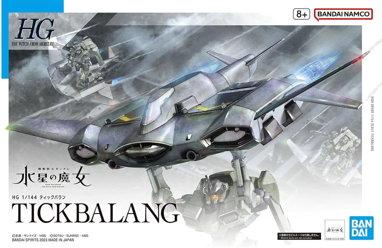 Bandai Spirits HG Mobile Suit Gundam Witch of Mercury Tick Balan, 1/144 Scale, Color-Coded Plastic Model