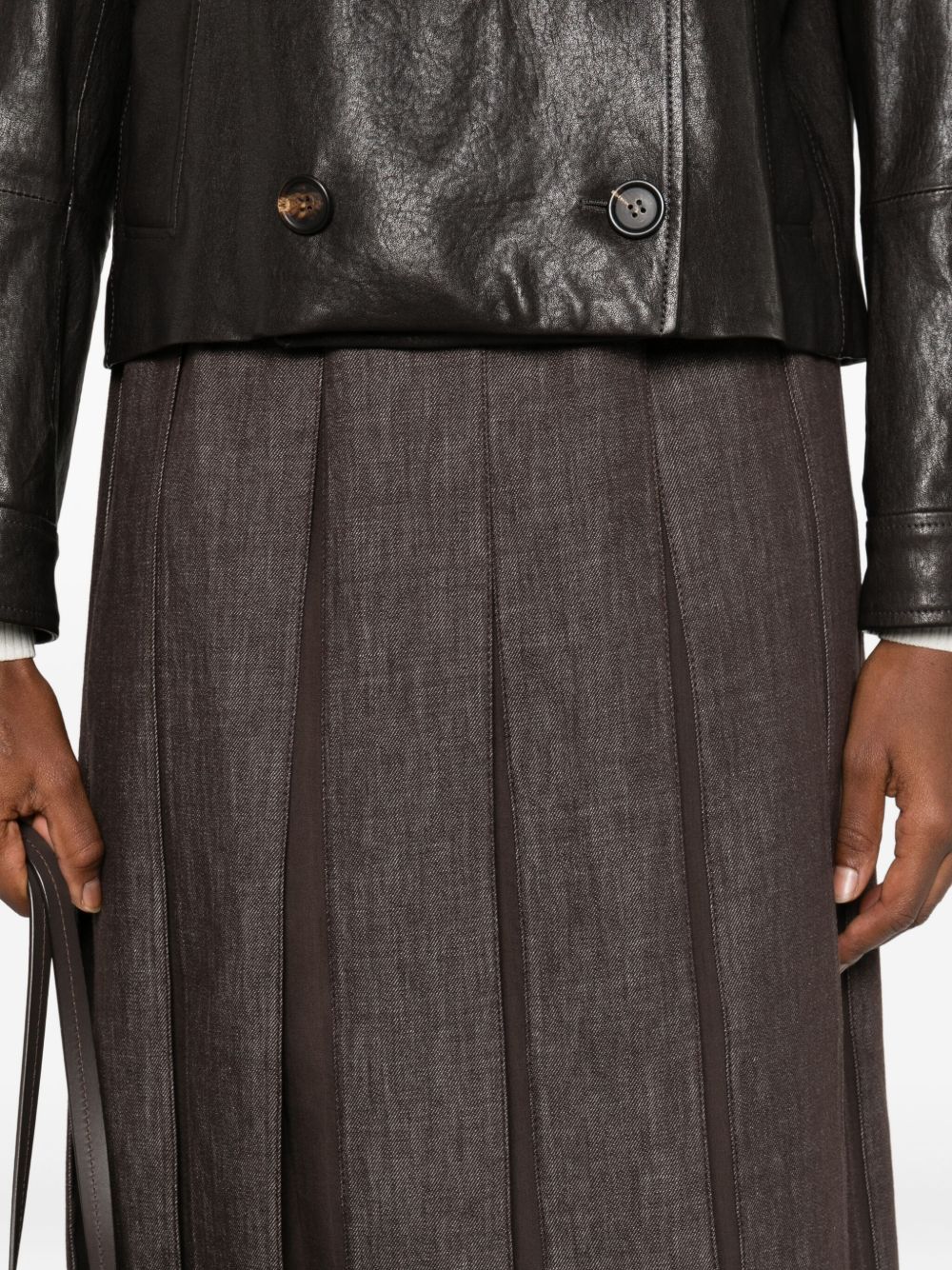 Brunello Cucinelli Denim Midi Skirt - Image 1