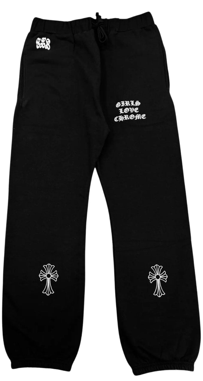 CHROME HEARTS X DRAKE 'CERTIFIED' BLACK SWEATPANTS