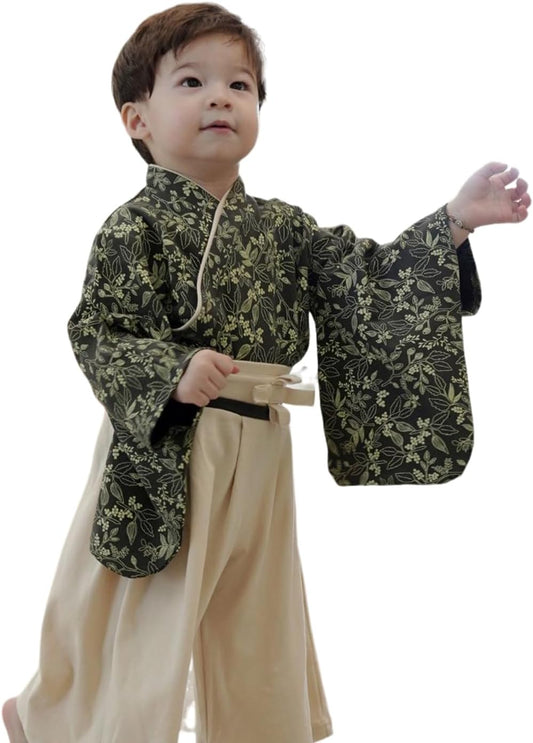 SLINX HF422 Boys Baby Kimono Set, Children's Hakama Style, Separate Top and Bottom Set, Formal, Easy, Easy, Hakama, Kimono, Costume, For Shrine Visits, First Festival, Shichi-Go-San Children's Clothes