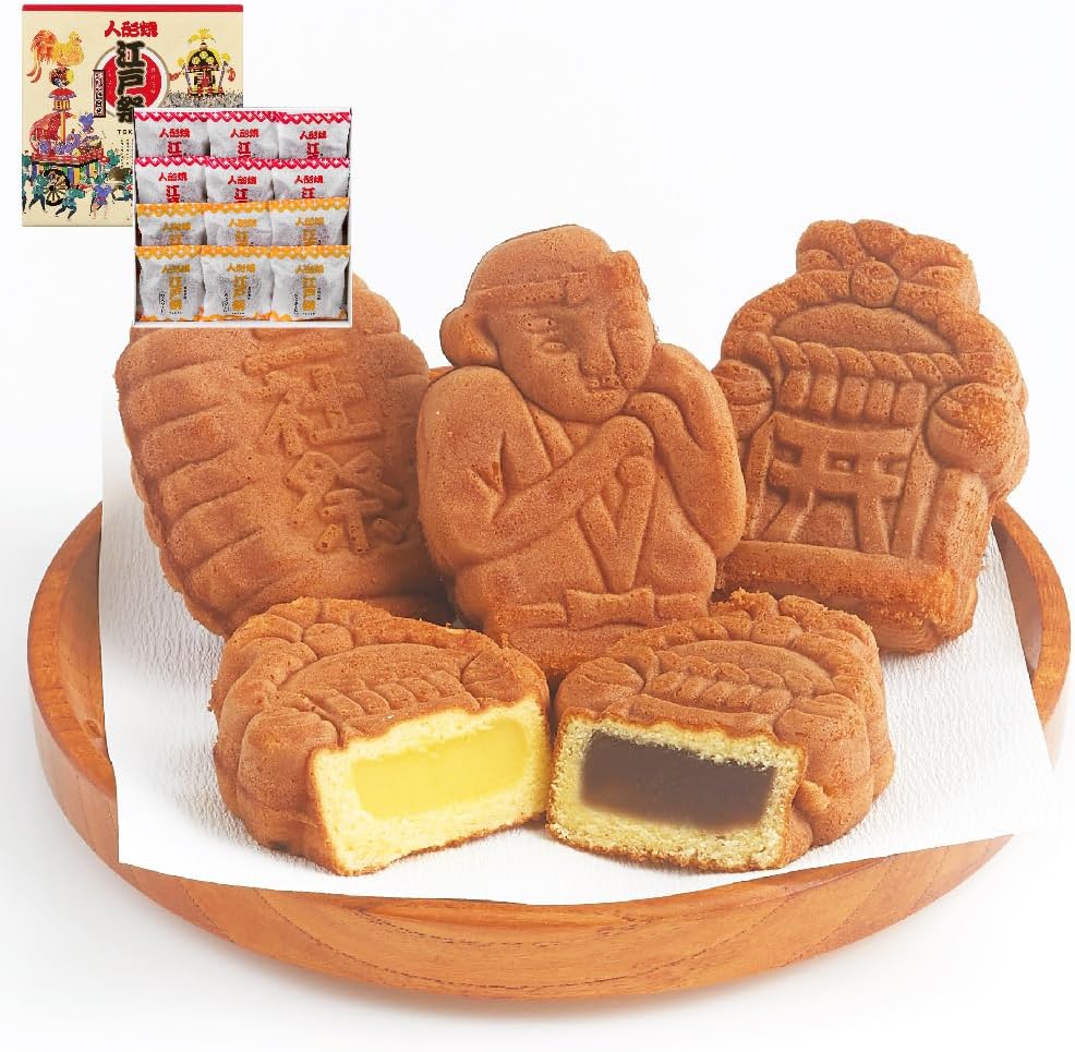 Shouei Edo Matsuri Ningyoyaki (Koshi An Custard) Tokyo Souvenir Japanese Sweets, Gift (Pack of 12)