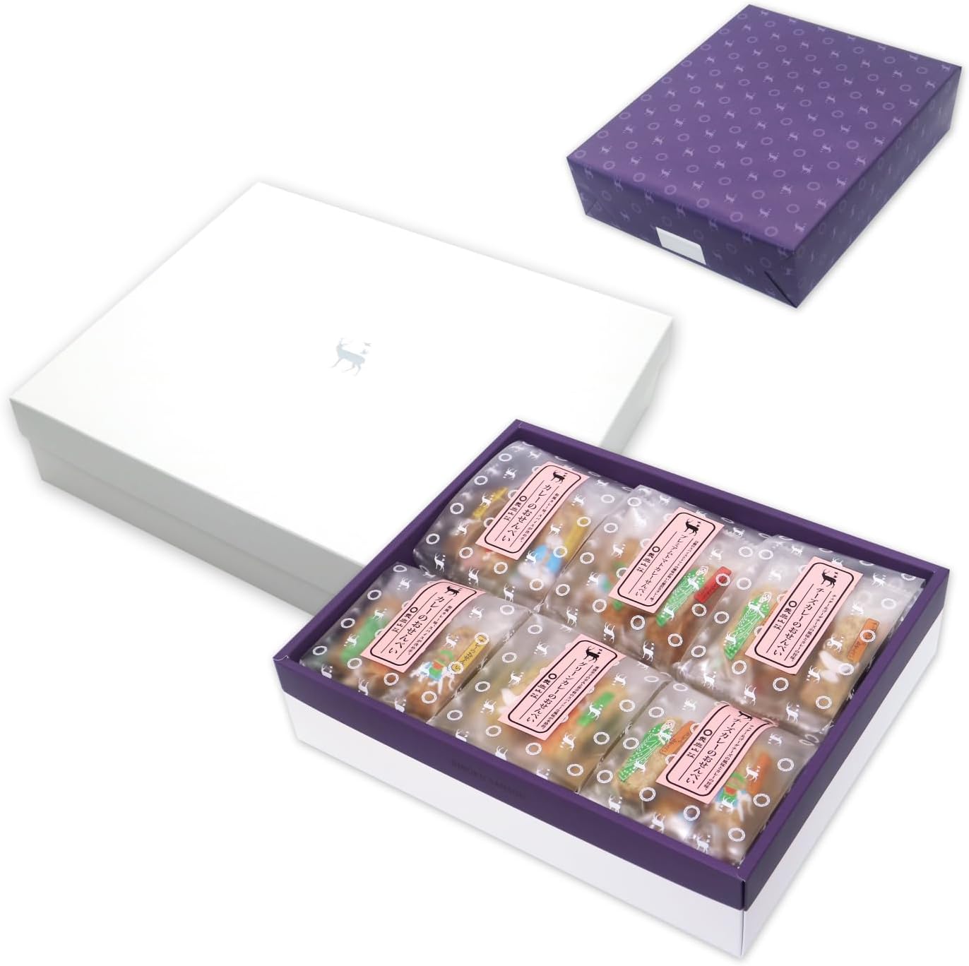 (Exclusive) Mika Sanso Enjoy 4 Flavors of Spicy Curry Rice Crackers, Assorted Set, Cute Original Gift Box, Wrapping Paper Included