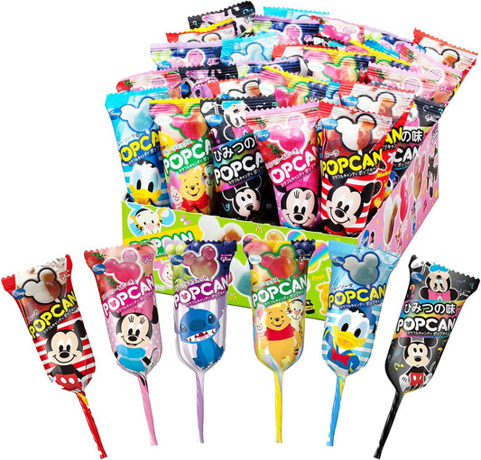 Popcan Colorful Candy 1 Box (6 Varieties 30 Sticks Set) Disney Glico Candy Lollipop Disney Mickey Mouse